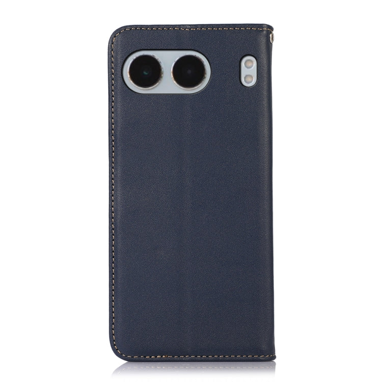 For OnePlus Nord 4 KHAZNEH Nappa Top Layer Cowhide Leather Phone Case(Blue) - Nord 4 Cases by buy2fix | Online Shopping UK | buy2fix