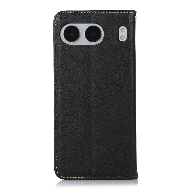For OnePlus Nord 4 KHAZNEH Nappa Top Layer Cowhide Leather Phone Case(Black) - Nord 4 Cases by buy2fix | Online Shopping UK | buy2fix