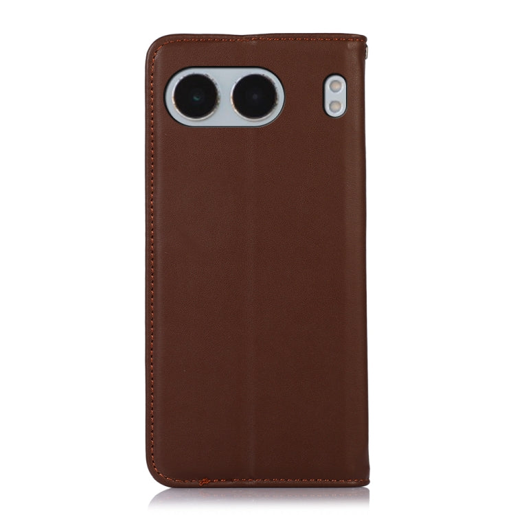 For OnePlus Nord 4 KHAZNEH Nappa Top Layer Cowhide Leather Phone Case(Brown) - Nord 4 Cases by buy2fix | Online Shopping UK | buy2fix