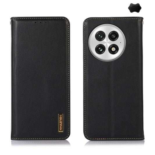 For OnePlus Nord 13 KHAZNEH Nappa Top Layer Cowhide Leather Phone Case(Black) by buy2fix