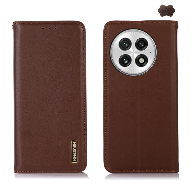 For OnePlus Nord 13 KHAZNEH Nappa Top Layer Cowhide Leather Phone Case(Brown) by buy2fix