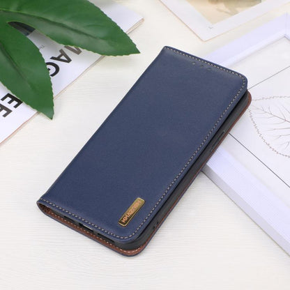 For OnePlus Ace 5 Pro / Ace 5 / 13R KHAZNEH Nappa Top Layer Cowhide Leather Phone Case(Blue) - Ace 5 Cases by buy2fix | Online Shopping UK | buy2fix