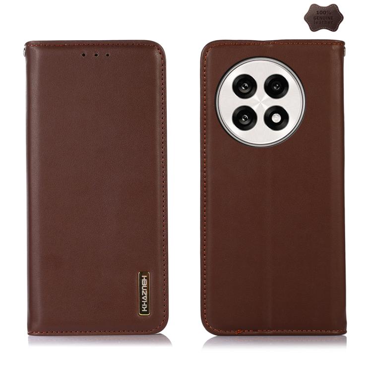 For OnePlus Ace 5 Pro / Ace 5 / 13R KHAZNEH Nappa Top Layer Cowhide Leather Phone Case(Brown) - Ace 5 Cases by buy2fix | Online Shopping UK | buy2fix