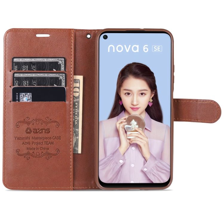 For Huawei Nova 6 SE AZNS Sheepskin Texture Horizontal Flip Leather Case with Holder & Card Slots & Wallet(Red) - Huawei Cases by AZNS | Online Shopping UK | buy2fix