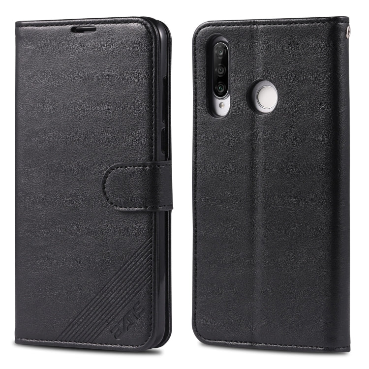 For Huawei P30 Lite / Nova 4E AZNS Sheepskin Texture Horizontal Flip Leather Case with Holder & Card Slots & Wallet(Black) - Huawei Cases by AZNS | Online Shopping UK | buy2fix