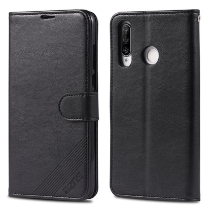 For Huawei P30 Lite / Nova 4E AZNS Sheepskin Texture Horizontal Flip Leather Case with Holder & Card Slots & Wallet(Black) - Huawei Cases by AZNS | Online Shopping UK | buy2fix
