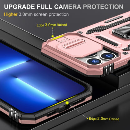 For iPhone 15 Pro Armor PC + TPU Camera Shield Phone Case(Rose Gold) by buy2fix