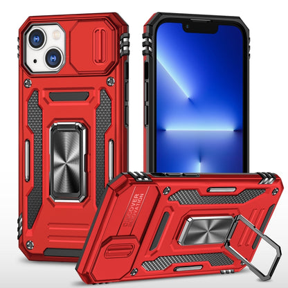 For iPhone 15 Plus Armor PC + TPU Camera Shield Phone Case(Red) by buy2fix