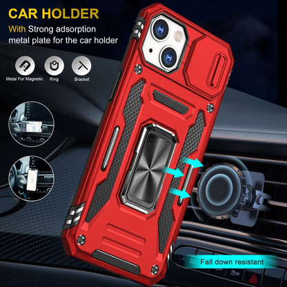 For iPhone 15 Plus Armor PC + TPU Camera Shield Phone Case(Red) by buy2fix