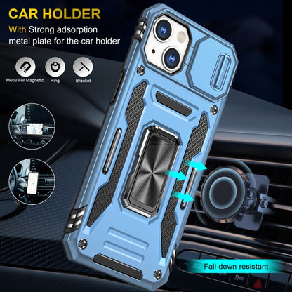 For iPhone 15 Plus Armor PC + TPU Camera Shield Phone Case(Light Blue) by buy2fix