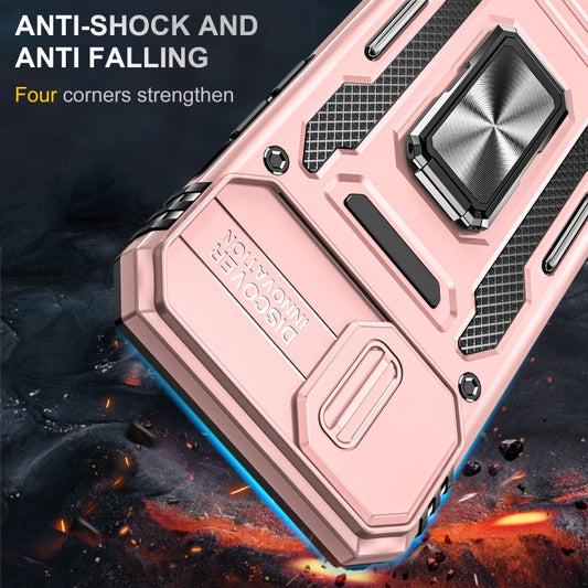 For iPhone 15 Plus Armor PC + TPU Camera Shield Phone Case(Rose Gold) by buy2fix