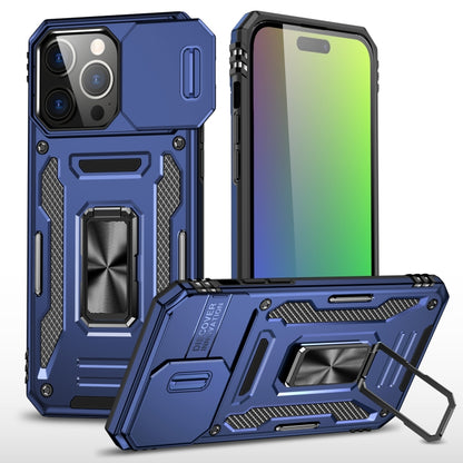 For iPhone 16 Pro Armor PC + TPU Camera Shield Phone Case(Navy Blue) - iPhone 16 Pro Cases by buy2fix | Online Shopping UK | buy2fix