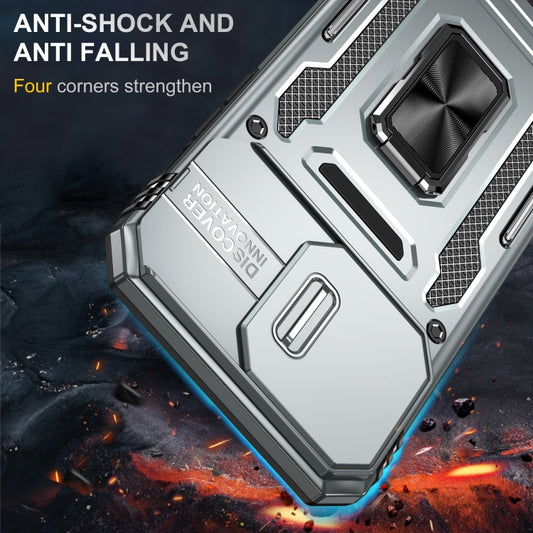 For iPhone 16 Pro Armor PC + TPU Camera Shield Phone Case(Grey) by buy2fix