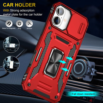 For iPhone 16 Plus Armor PC + TPU Camera Shield Phone Case(Red) - iPhone 16 Plus Cases by buy2fix | Online Shopping UK | buy2fix