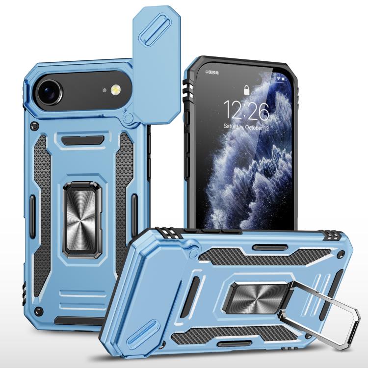 For iPhone Air Armor PC + TPU Camera Shield Phone Case(Light Blue) - iPhone Air Cases by buy2fix | Online Shopping UK | buy2fix