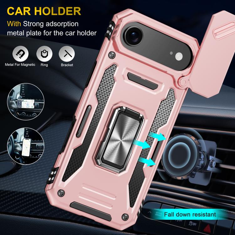 For iPhone Air Armor PC + TPU Camera Shield Phone Case(Rose Gold) - iPhone Air Cases by buy2fix | Online Shopping UK | buy2fix