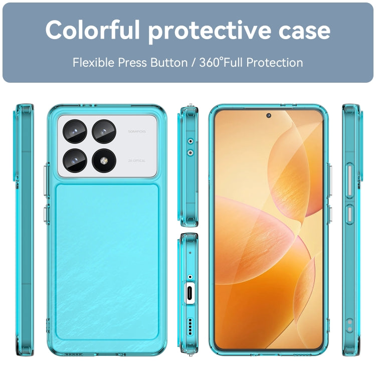 For Xiaomi Redmi K70 Pro Candy Series TPU Phone Case(Transparent Blue) - K70 Pro Cases by buy2fix | Online Shopping UK | buy2fix