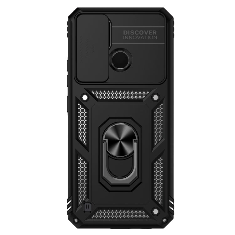 For Realme C21Y / C25Y Sliding Camshield Holder Phone Case(Black) - Realme Cases by buy2fix | Online Shopping UK | buy2fix