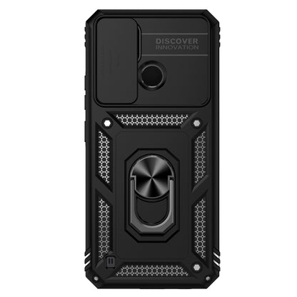 For Realme C21Y / C25Y Sliding Camshield Holder Phone Case(Black) - Realme Cases by buy2fix | Online Shopping UK | buy2fix