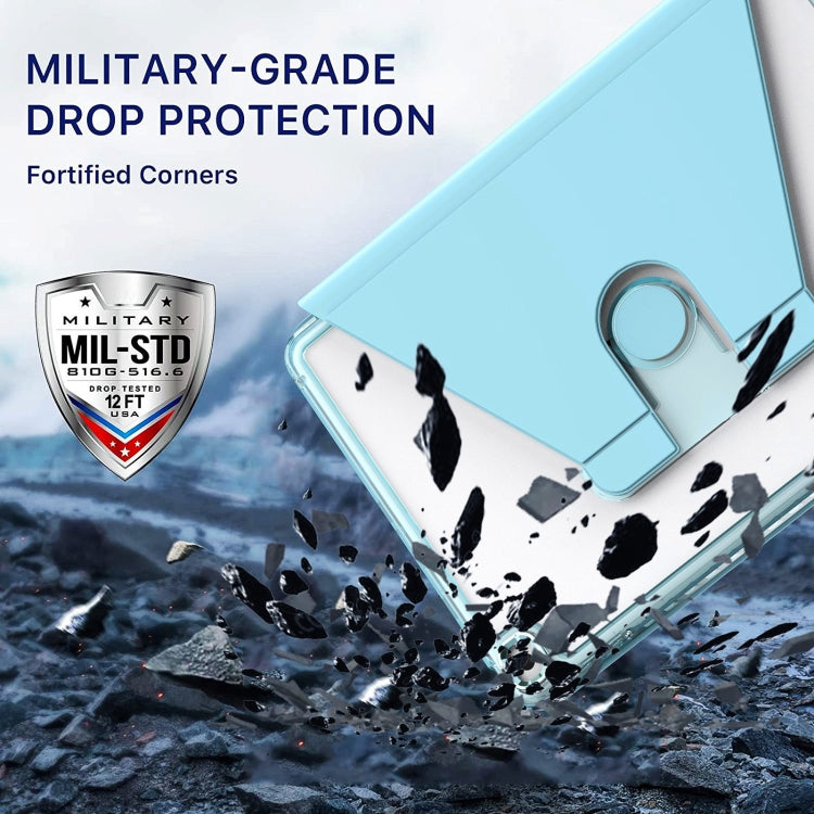 For iPad 10.2 2021 / 2020 / 2019 Clear 360 Rotation Stand Smart Leather Tablet Case(White) - iPad 10.2 Cases by buy2fix | Online Shopping UK | buy2fix