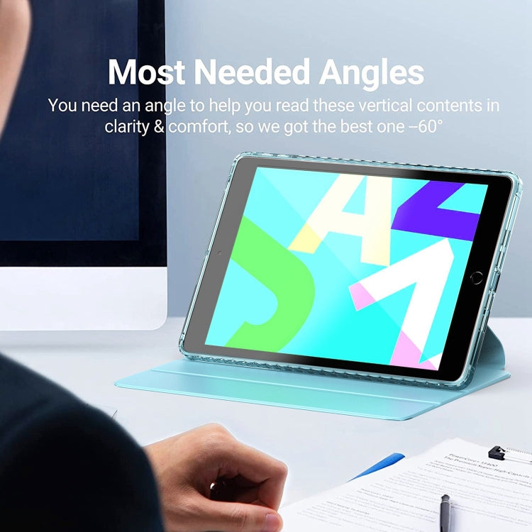 For iPad 10.2 2021 / 2020 / 2019 Clear 360 Rotation Stand Smart Leather Tablet Case(White) - iPad 10.2 Cases by buy2fix | Online Shopping UK | buy2fix