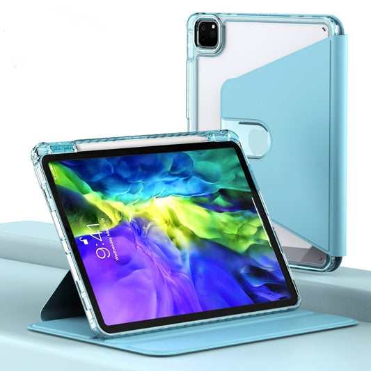 For iPad Pro 11 2022 / 2021 / 2020 Clear 360 Rotation Stand Smart Leather Tablet Case(Baby Blue) - iPad Pro 11 (2022/2021) Cases by buy2fix | Online Shopping UK | buy2fix
