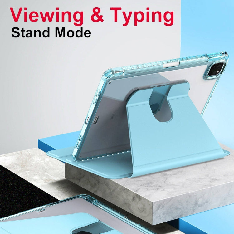 For iPad Pro 11 2022 / 2021 / 2020 Clear 360 Rotation Stand Smart Leather Tablet Case(Baby Blue) - iPad Pro 11 (2022/2021) Cases by buy2fix | Online Shopping UK | buy2fix