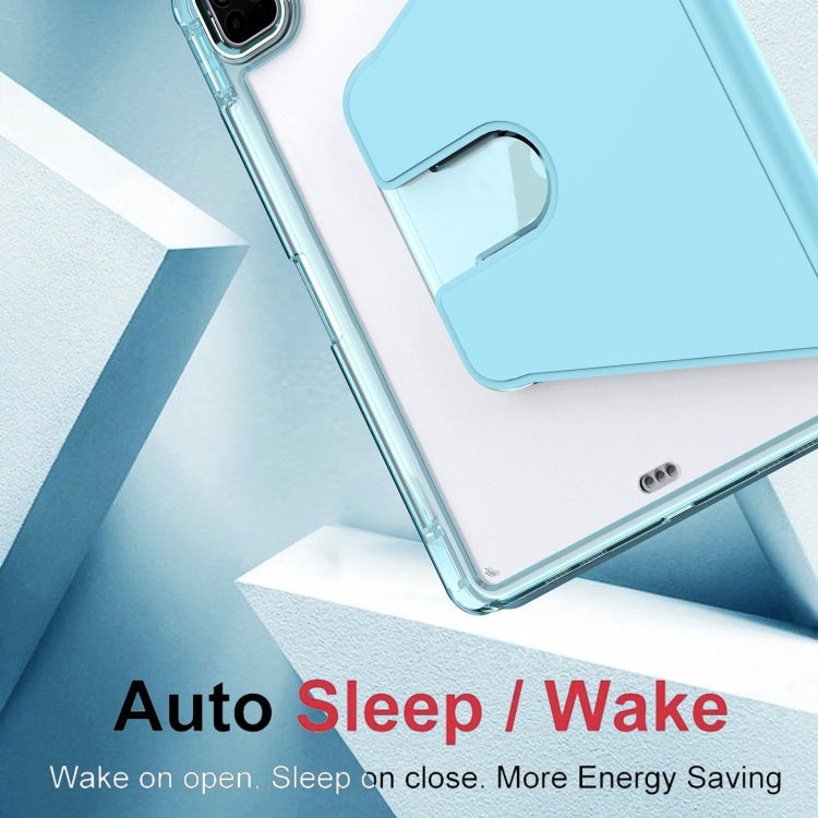 For iPad Pro 11 2022 / 2021 / 2020 Clear 360 Rotation Stand Smart Leather Tablet Case(Black) - iPad Pro 11 (2022/2021) Cases by buy2fix | Online Shopping UK | buy2fix