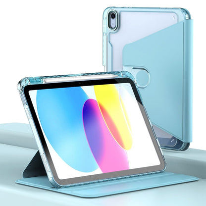 For iPad 2025 / 2022 Clear 360 Rotation Stand Smart Leather Tablet Case(Baby Blue) - iPad 2025 / 2022 Cases by buy2fix | Online Shopping UK | buy2fix