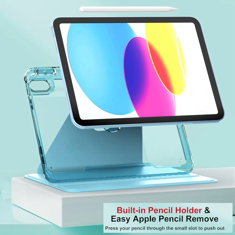 For iPad 2025 / 2022 Clear 360 Rotation Stand Smart Leather Tablet Case(White) - iPad 2025 / 2022 Cases by buy2fix | Online Shopping UK | buy2fix