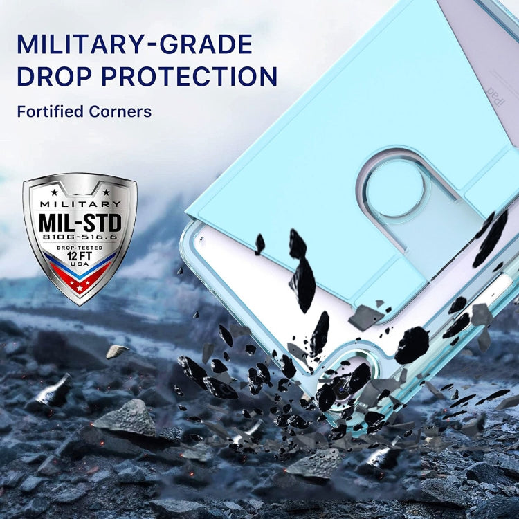 For iPad mini 6 / mini 2024 Clear 360 Rotation Stand Smart Leather Tablet Case(Baby Blue) - iPad mini 6 Cases by buy2fix | Online Shopping UK | buy2fix