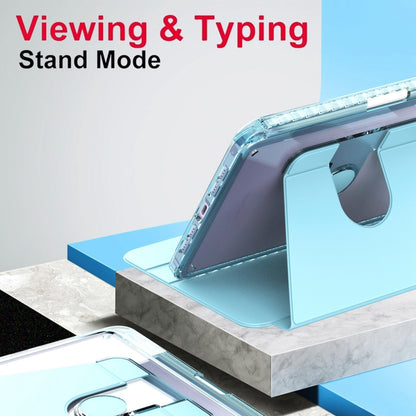 For iPad mini 6 / mini 2024 Clear 360 Rotation Stand Smart Leather Tablet Case(Baby Blue) - iPad mini 6 Cases by buy2fix | Online Shopping UK | buy2fix