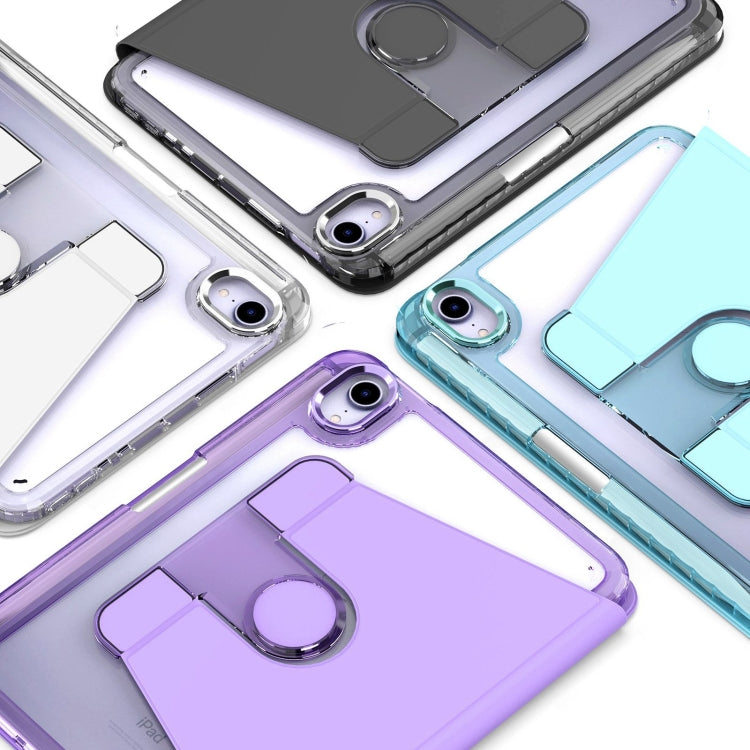 For iPad mini 6 / mini 2024 Clear 360 Rotation Stand Smart Leather Tablet Case(Purple) - iPad mini 6 Cases by buy2fix | Online Shopping UK | buy2fix