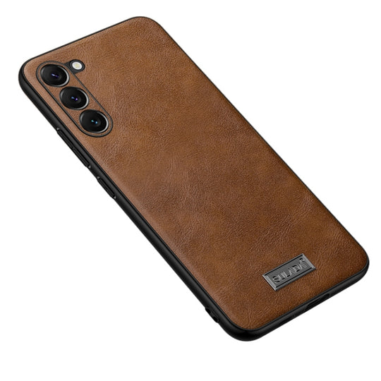 For Samsung Galaxy S23+ 5G SULADA Shockproof TPU Hybrid Handmade Leather Phone Case(Brown)