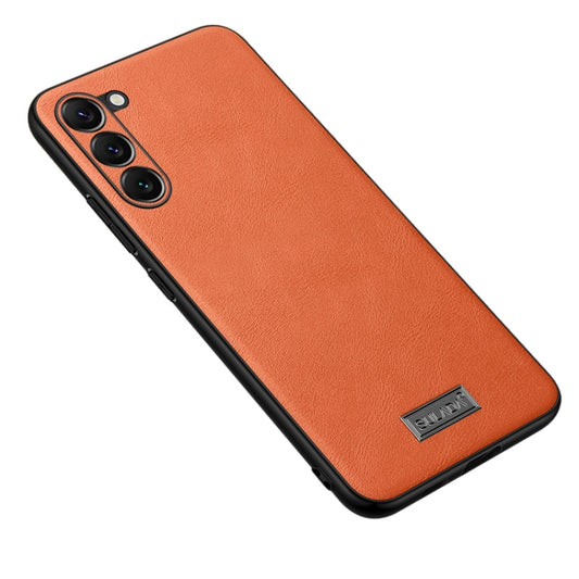 For Samsung Galaxy S23+ 5G SULADA Shockproof TPU Hybrid Handmade Leather Phone Case(Orange) - Galaxy S23+ 5G Cases by SULADA | Online Shopping UK | buy2fix