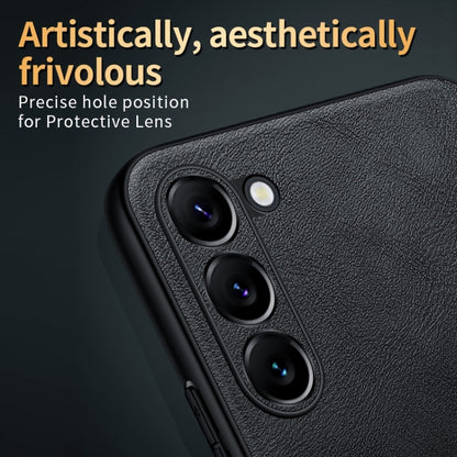 For Samsung Galaxy S23 5G SULADA Shockproof TPU + Handmade Leather Phone Case(Black) - Galaxy S23 5G Cases by SULADA | Online Shopping UK | buy2fix