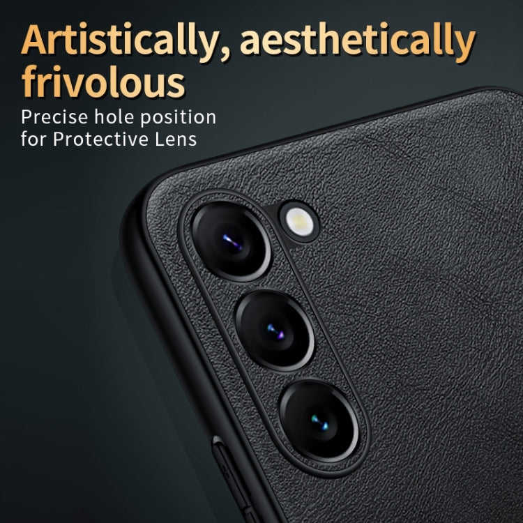 For Samsung Galaxy S25 5G SULADA Shockproof TPU Hybrid Handmade Leather Phone Case(Black) by SULADA