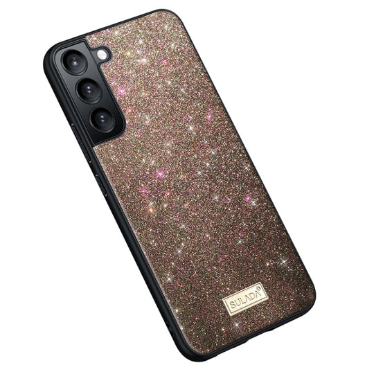 For Samsung Galaxy S23+ 5G SULADA Glittery TPU Hybrid Handmade Leather Phone Case(Colorful)