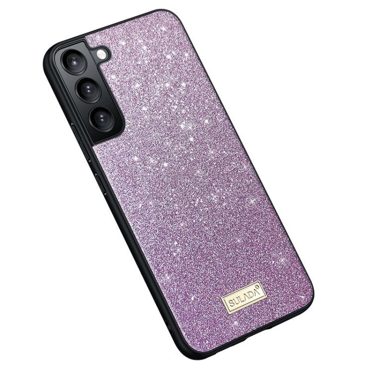 For Samsung Galaxy S25 5G SULADA Glittery TPU Hybrid Handmade Leather Phone Case(Purple) by SULADA