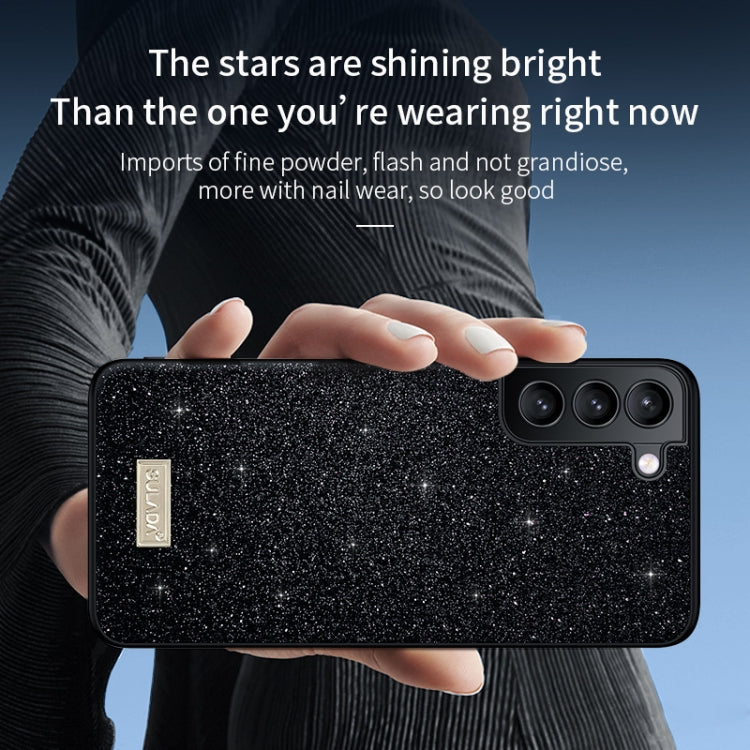 For Samsung Galaxy S23 5G SULADA Glittery TPU Hybrid Handmade Leather Phone Case(Gold) by SULADA