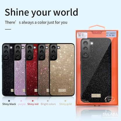 For Samsung Galaxy S23 5G SULADA Glittery TPU Hybrid Handmade Leather Phone Case(Gold) - Galaxy S23 5G Cases by SULADA | Online Shopping UK | buy2fix