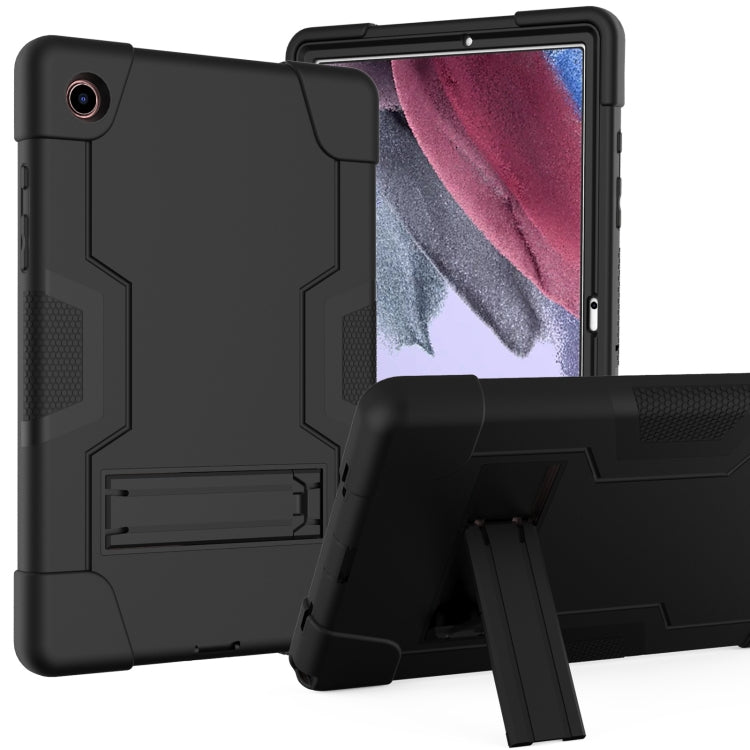 For Samsung Galaxy Tab A8 Contrast Color Robot Silicone Hybrid PC Tablet Case with Holder(Black) - Other Galaxy Tab PC by buy2fix | Online Shopping UK | buy2fix