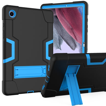For Samsung Galaxy Tab A8 Contrast Color Robot Silicone Hybrid PC Tablet Case with Holder(Black Blue) - Other Galaxy Tab PC by buy2fix | Online Shopping UK | buy2fix