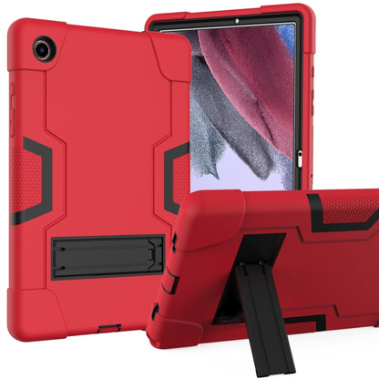 For Samsung Galaxy Tab A8 Contrast Color Robot Silicone Hybrid PC Tablet Case with Holder(Red Black) - Other Galaxy Tab PC by buy2fix | Online Shopping UK | buy2fix