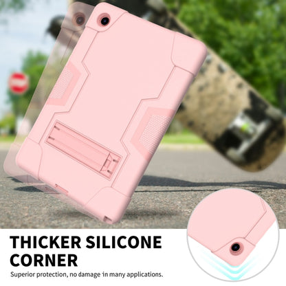 For Samsung Galaxy Tab A8 Contrast Color Robot Silicone Hybrid PC Tablet Case with Holder(Rose Gold) - Other Galaxy Tab PC by buy2fix | Online Shopping UK | buy2fix
