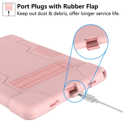 For Samsung Galaxy Tab A8 Contrast Color Robot Silicone Hybrid PC Tablet Case with Holder(Rose Gold) - Other Galaxy Tab PC by buy2fix | Online Shopping UK | buy2fix