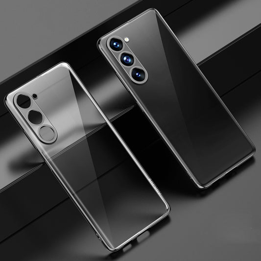 For Samsung Galaxy S23+ 5G SULADA Shockproof Plating TPU Transparent Phone Case(Black) by SULADA