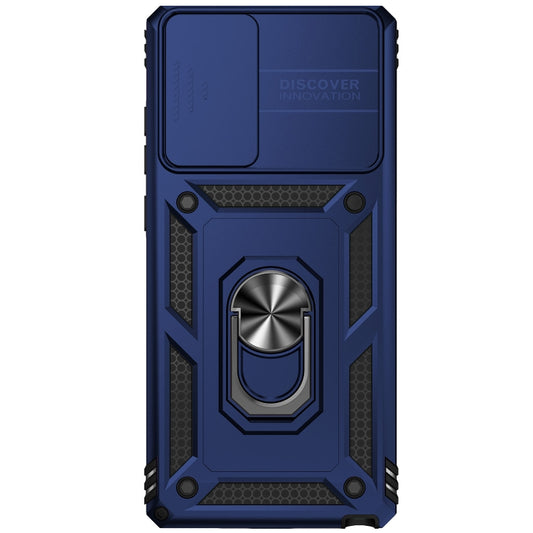 For Samsung Galaxy Note20 Sliding Camshield Holder Phone Case(Blue) by buy2fix