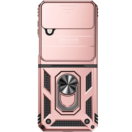 For Samsung Galaxy Z Flip4 Sliding Camshield Holder Phone Case(Rose Gold) by buy2fix