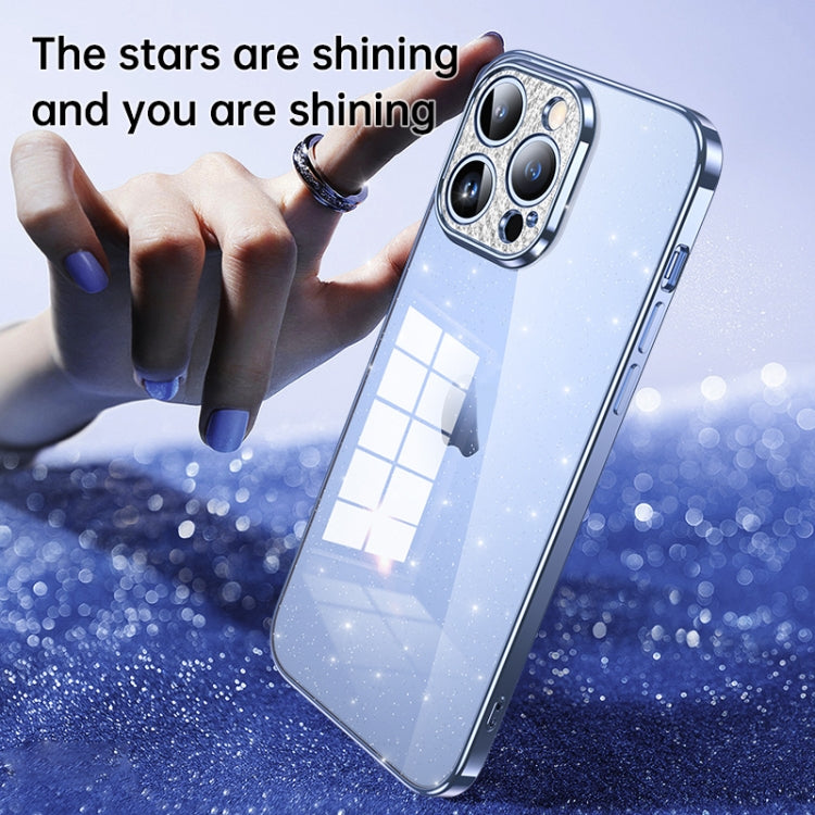For iPhone 15 SULADA Electroplated Transparent Glittery TPU Phone Case(Silver) - iPhone 15 Cases by SULADA | Online Shopping UK | buy2fix